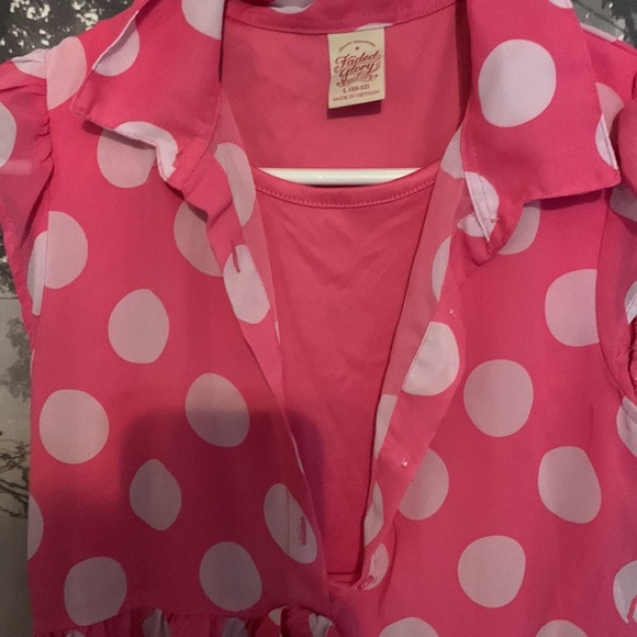 Faded Glory pink and white polka dot dress 10/12 - Picture 2 of 10